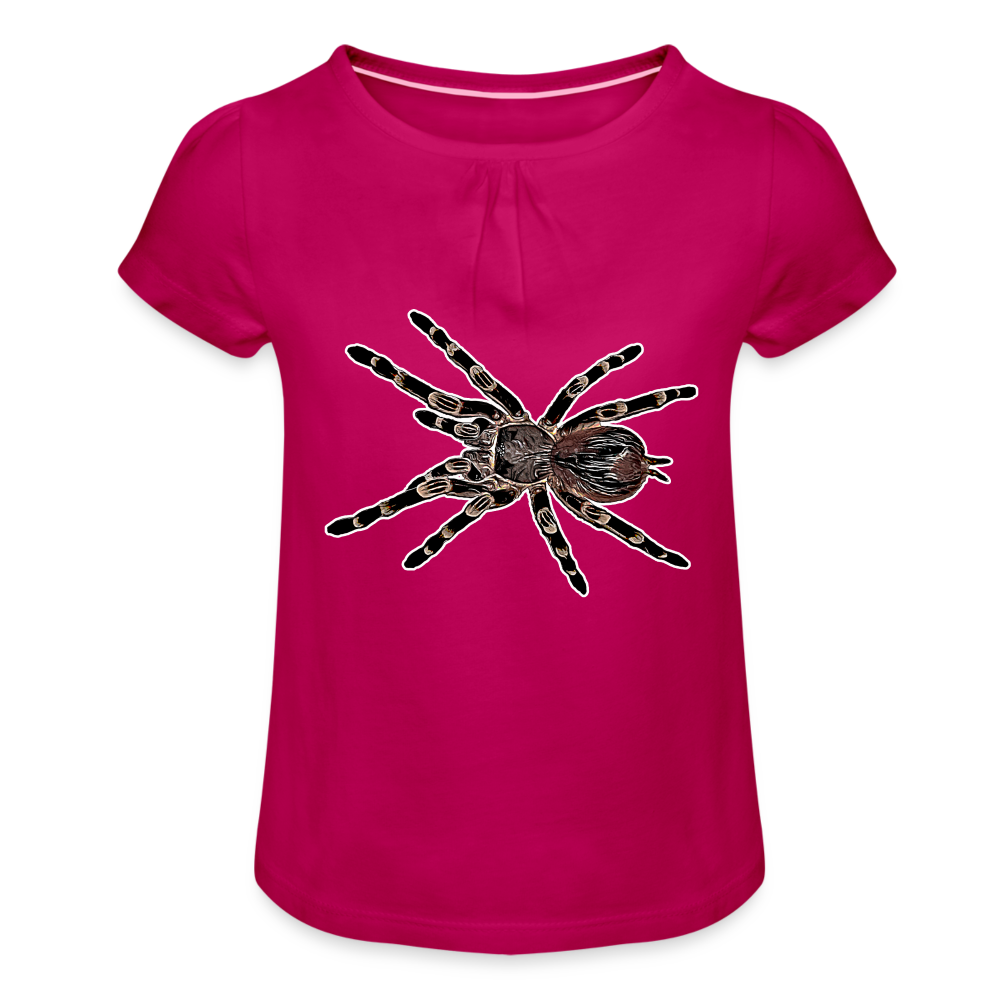 Mädchen-T-Shirt mit Raffungen Acanthoscurria geniculata - Fuchsia