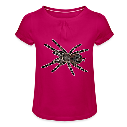 Mädchen-T-Shirt mit Raffungen Acanthoscurria geniculata - Fuchsia