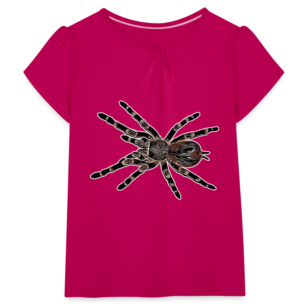 Mädchen-T-Shirt mit Raffungen Acanthoscurria geniculata - Fuchsia