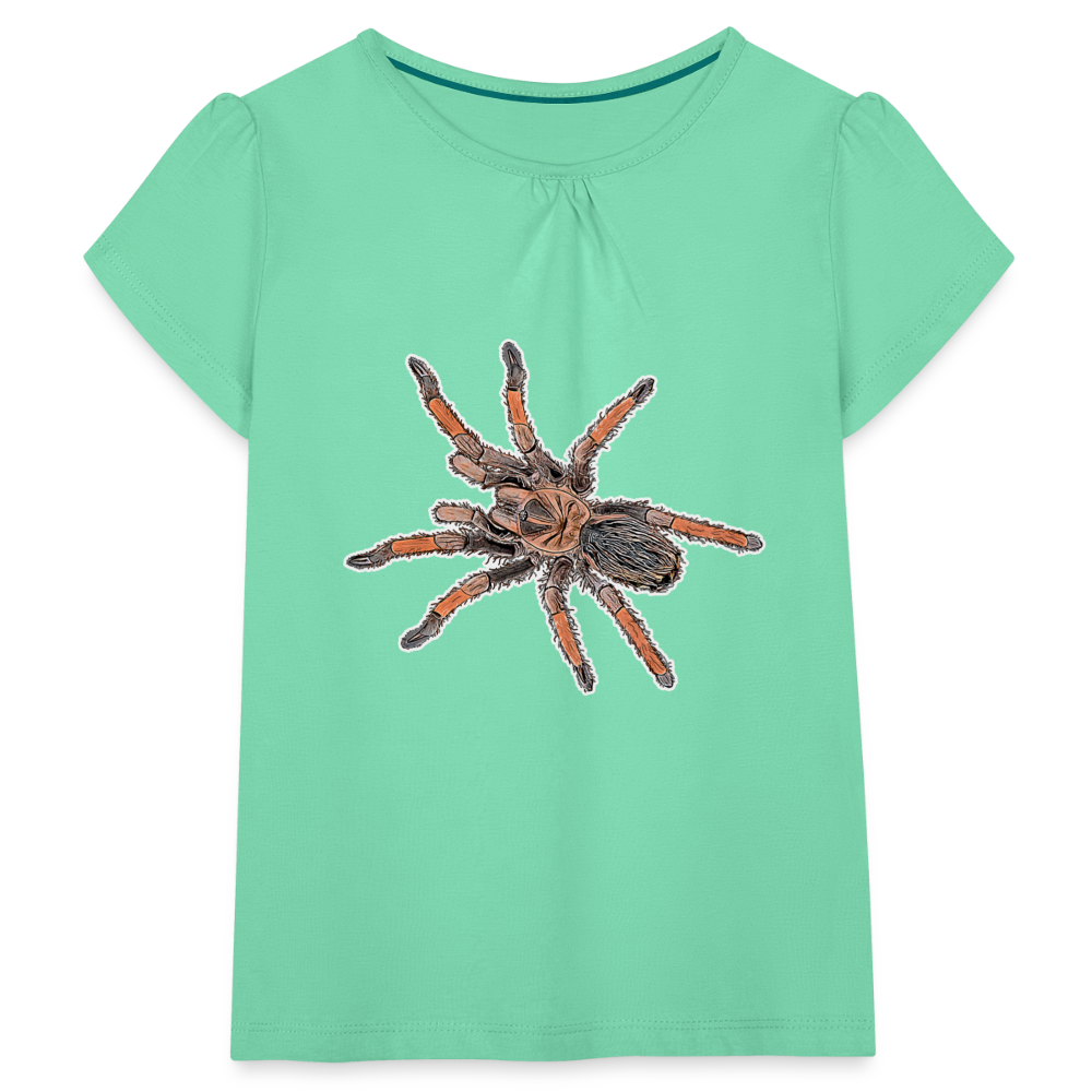 Mädchen-T-Shirt mit Raffungen Brachypelma emilia - Mintgrün