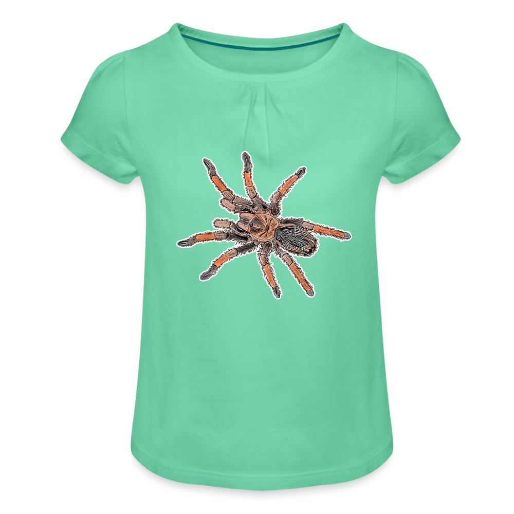Mädchen-T-Shirt mit Raffungen Brachypelma emilia - Mintgrün