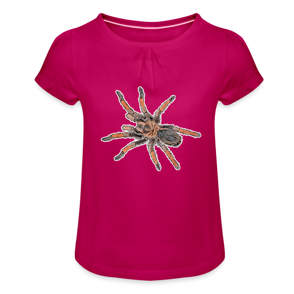 Mädchen-T-Shirt mit Raffungen Brachypelma emilia - Fuchsia