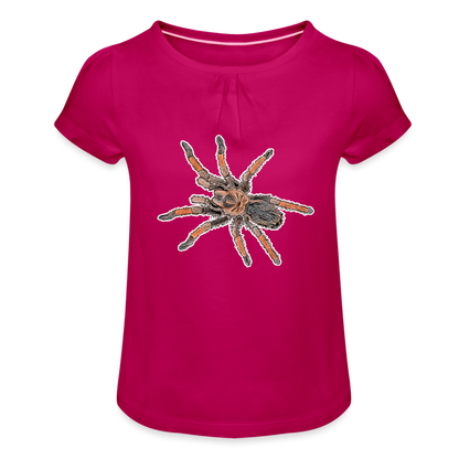 Mädchen-T-Shirt mit Raffungen Brachypelma emilia - Fuchsia