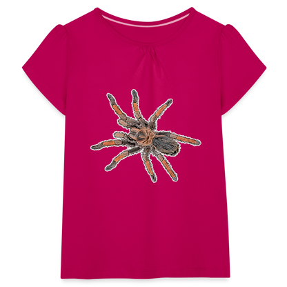 Mädchen-T-Shirt mit Raffungen Brachypelma emilia - Fuchsia