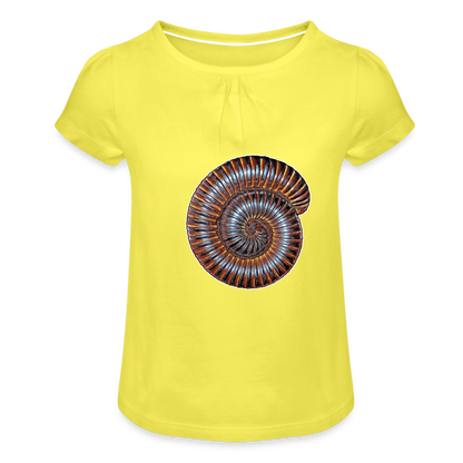 Mädchen-T-Shirt mit Raffungen Archispirostreptus gigas - Gelb
