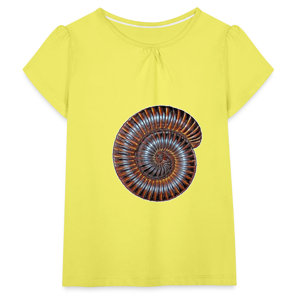 Mädchen-T-Shirt mit Raffungen Archispirostreptus gigas - Gelb