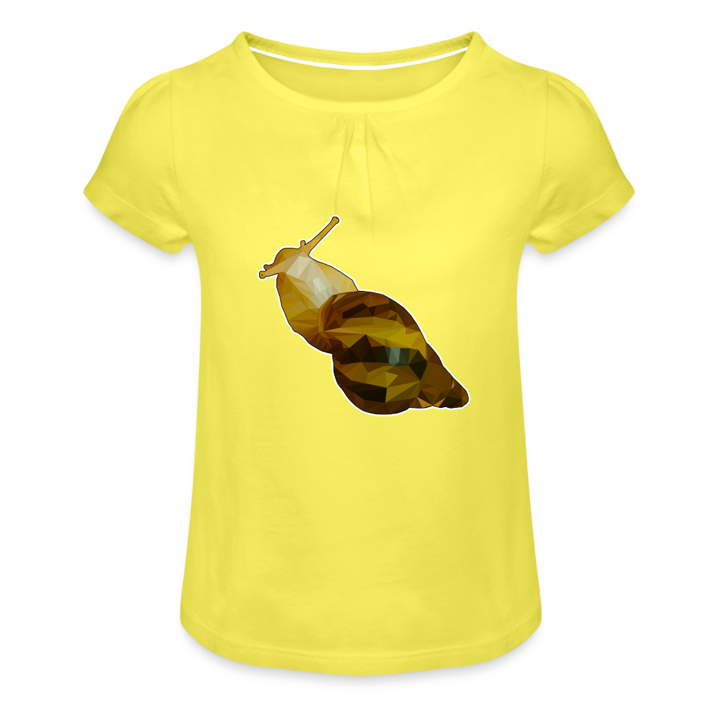 Mädchen-T-Shirt mit Raffungen Achatina reticulata Low Poly - Gelb
