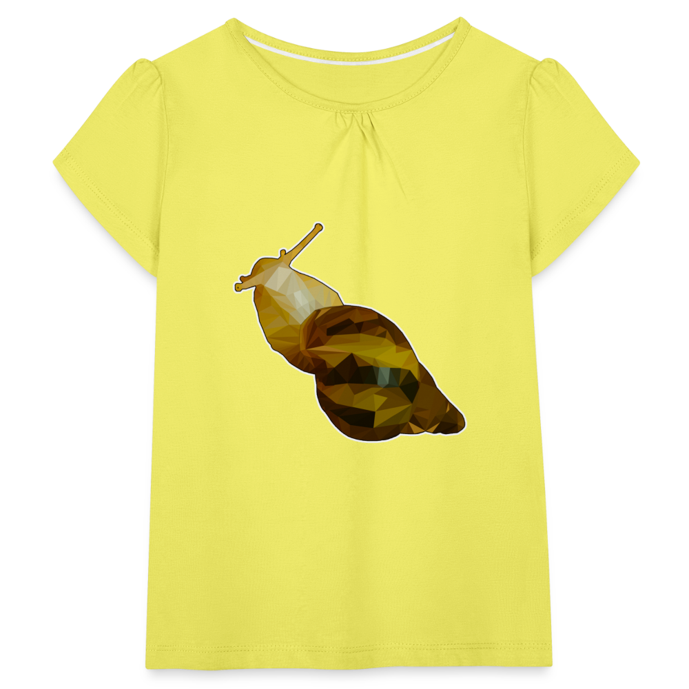 Mädchen-T-Shirt mit Raffungen Achatina reticulata Low Poly - Gelb