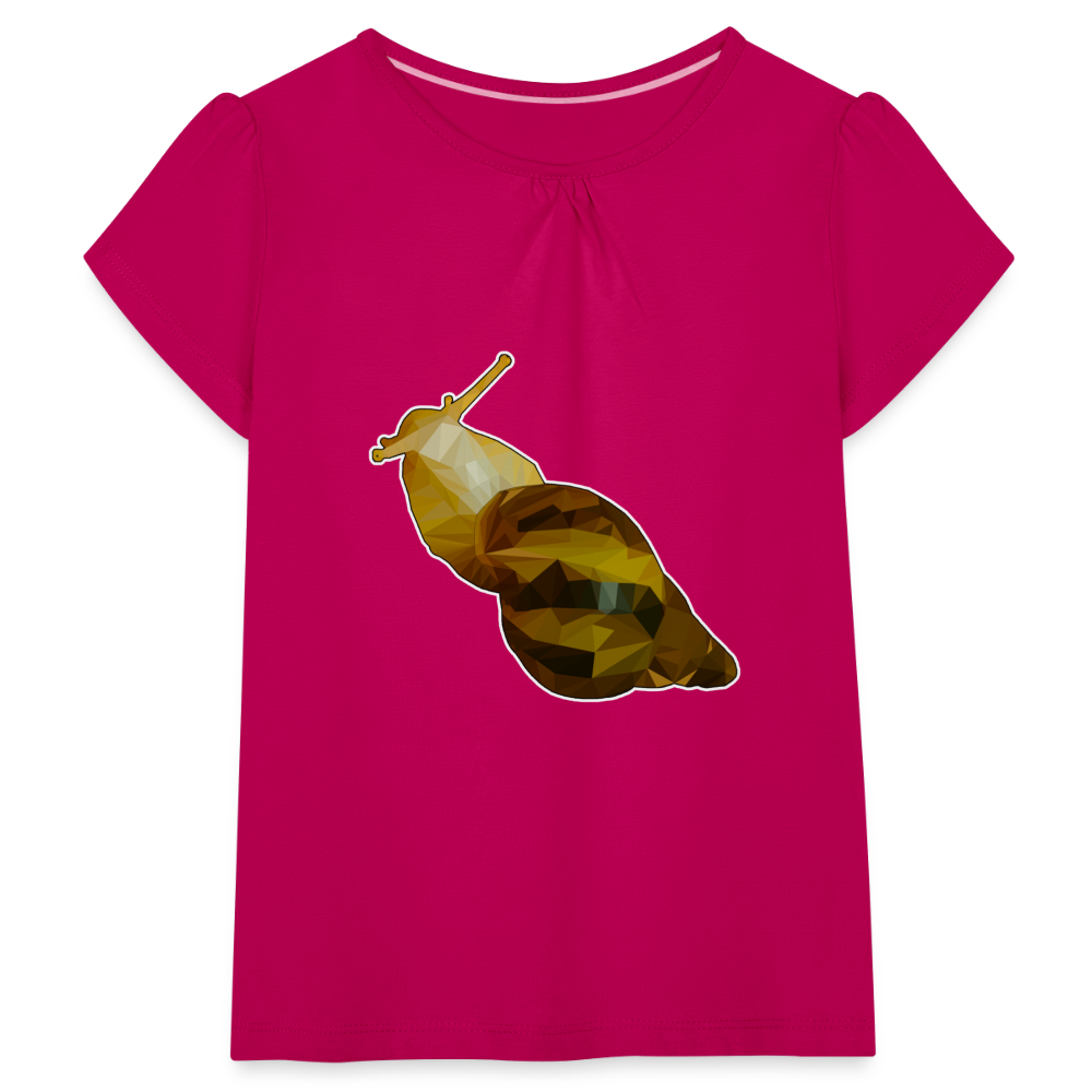 Mädchen-T-Shirt mit Raffungen Achatina reticulata Low Poly - Fuchsia