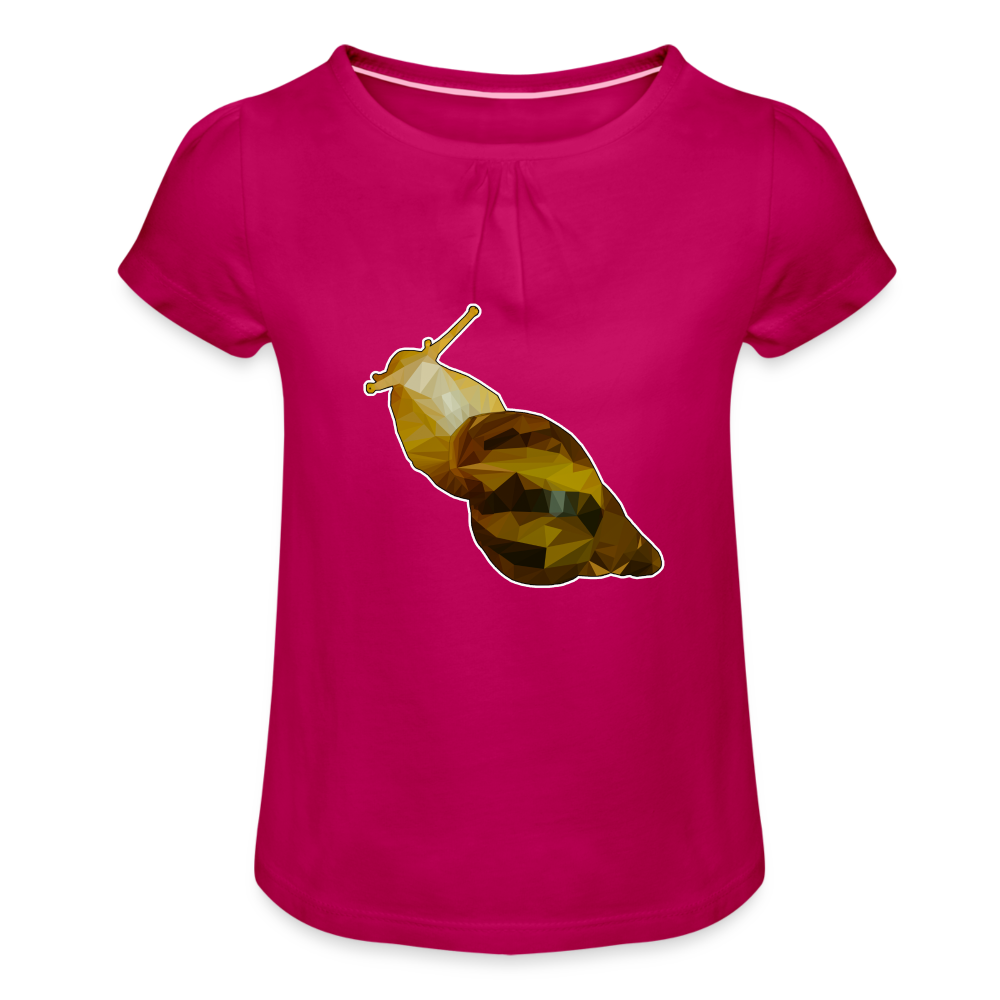 Mädchen-T-Shirt mit Raffungen Achatina reticulata Low Poly - Fuchsia