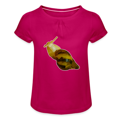 Mädchen-T-Shirt mit Raffungen Achatina reticulata Low Poly - Fuchsia
