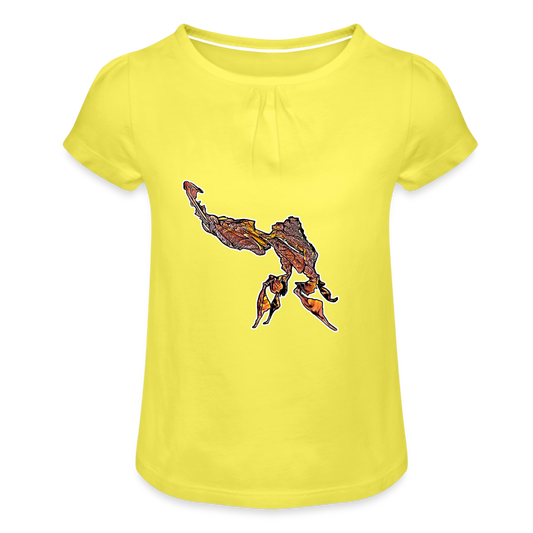 Mädchen-T-Shirt mit Raffungen Phyllocrania paradoxa male - Gelb