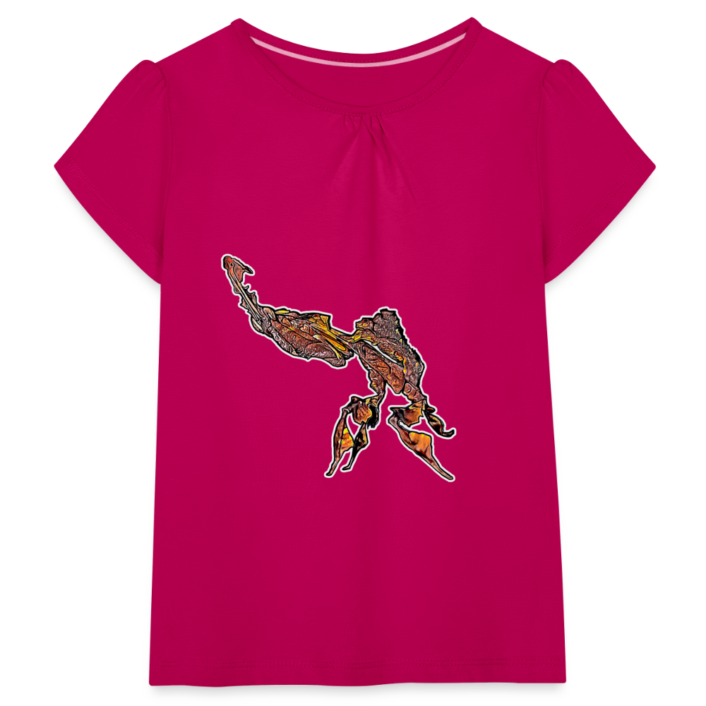 Mädchen-T-Shirt mit Raffungen Phyllocrania paradoxa male - Fuchsia