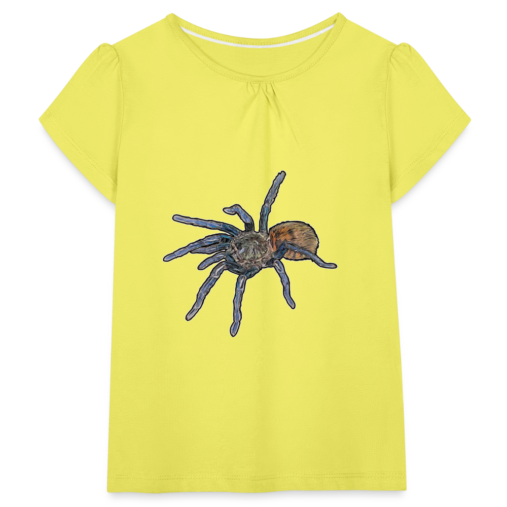 Mädchen-T-Shirt mit Raffungen Chromatopelma cyaneopubescens - Gelb