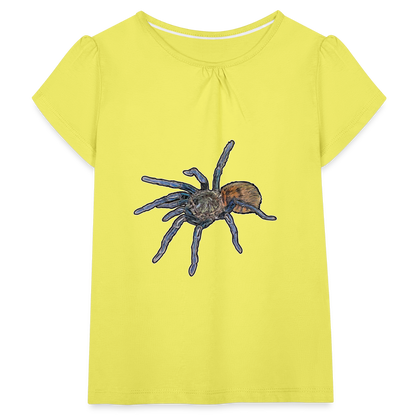 Mädchen-T-Shirt mit Raffungen Chromatopelma cyaneopubescens - Gelb