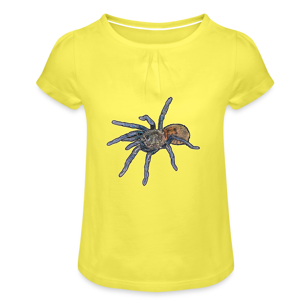 Mädchen-T-Shirt mit Raffungen Chromatopelma cyaneopubescens - Gelb