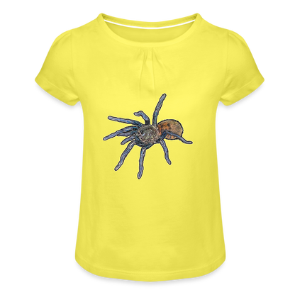 Mädchen-T-Shirt mit Raffungen Chromatopelma cyaneopubescens - Gelb