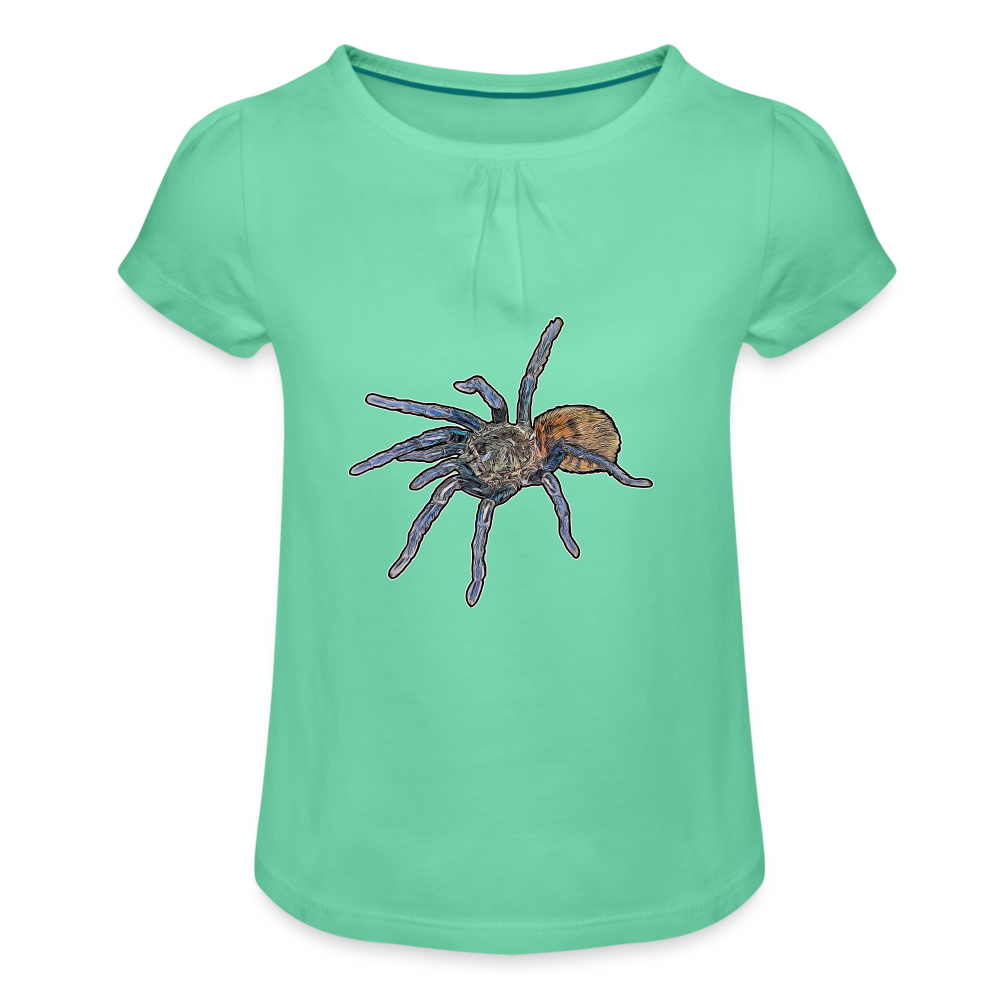 Mädchen-T-Shirt mit Raffungen Chromatopelma cyaneopubescens - Mintgrün