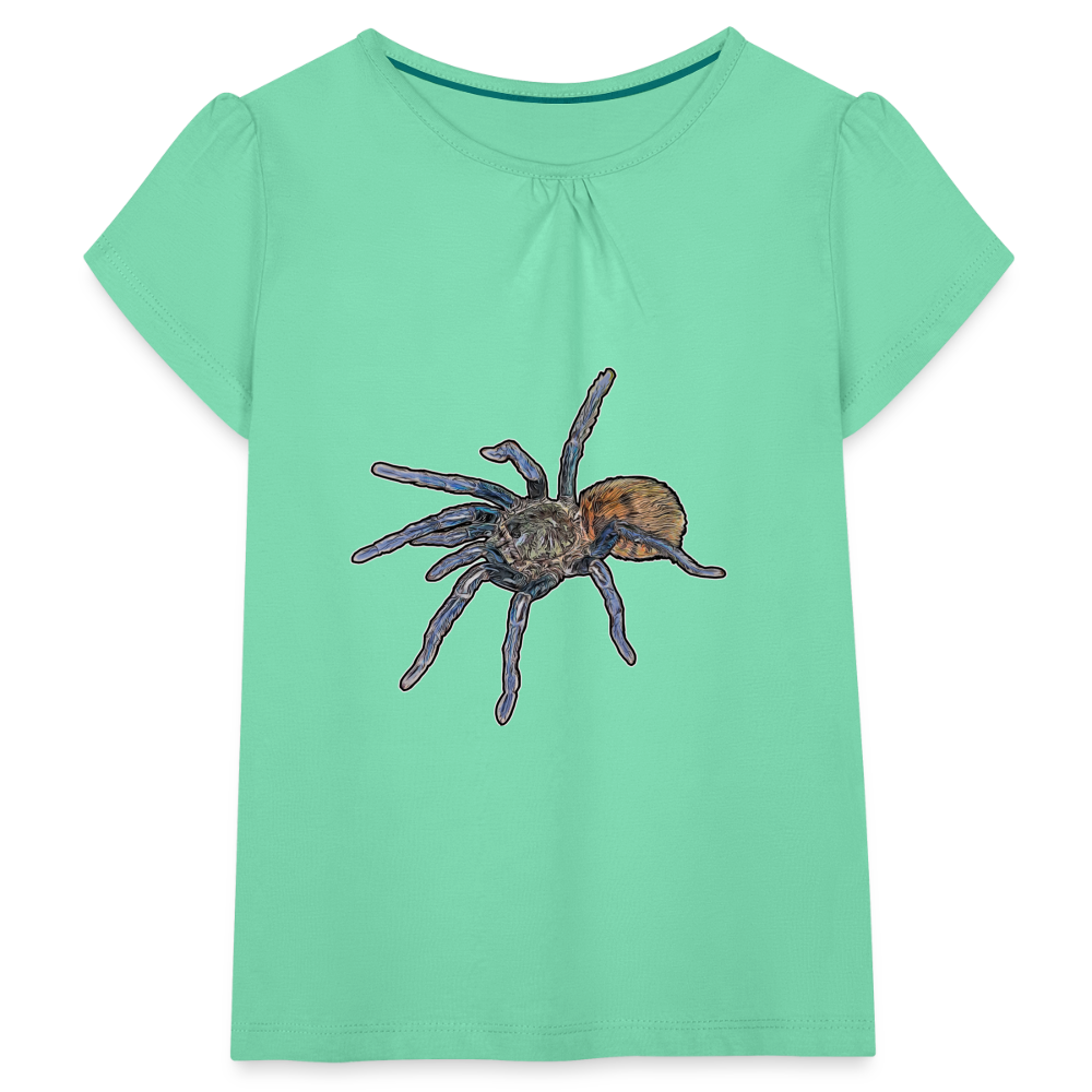 Mädchen-T-Shirt mit Raffungen Chromatopelma cyaneopubescens - Mintgrün