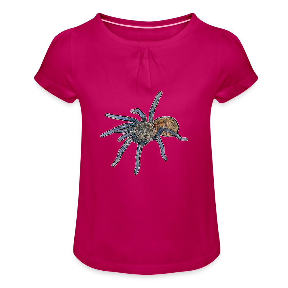 Mädchen-T-Shirt mit Raffungen Chromatopelma cyaneopubescens - Fuchsia