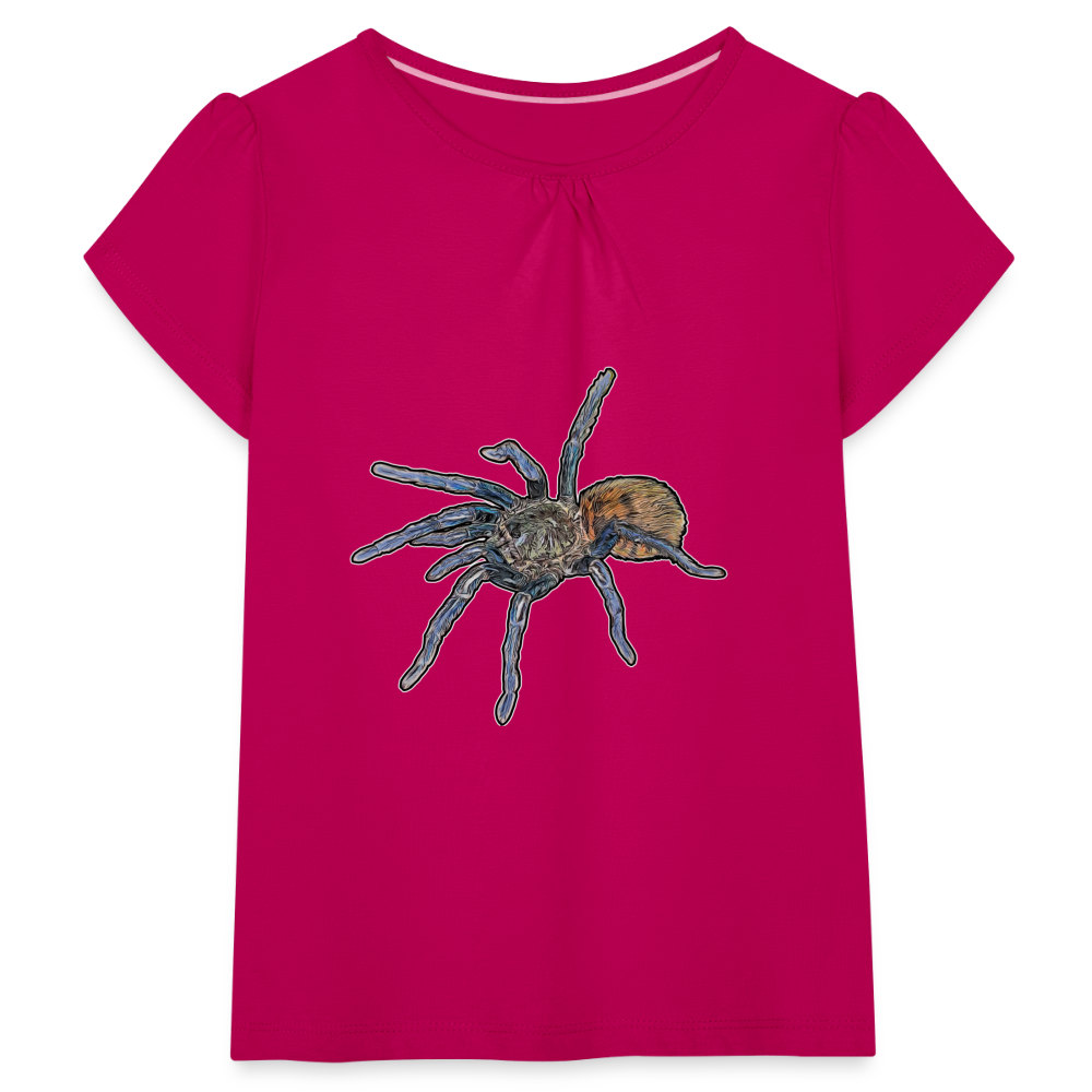Mädchen-T-Shirt mit Raffungen Chromatopelma cyaneopubescens - Fuchsia