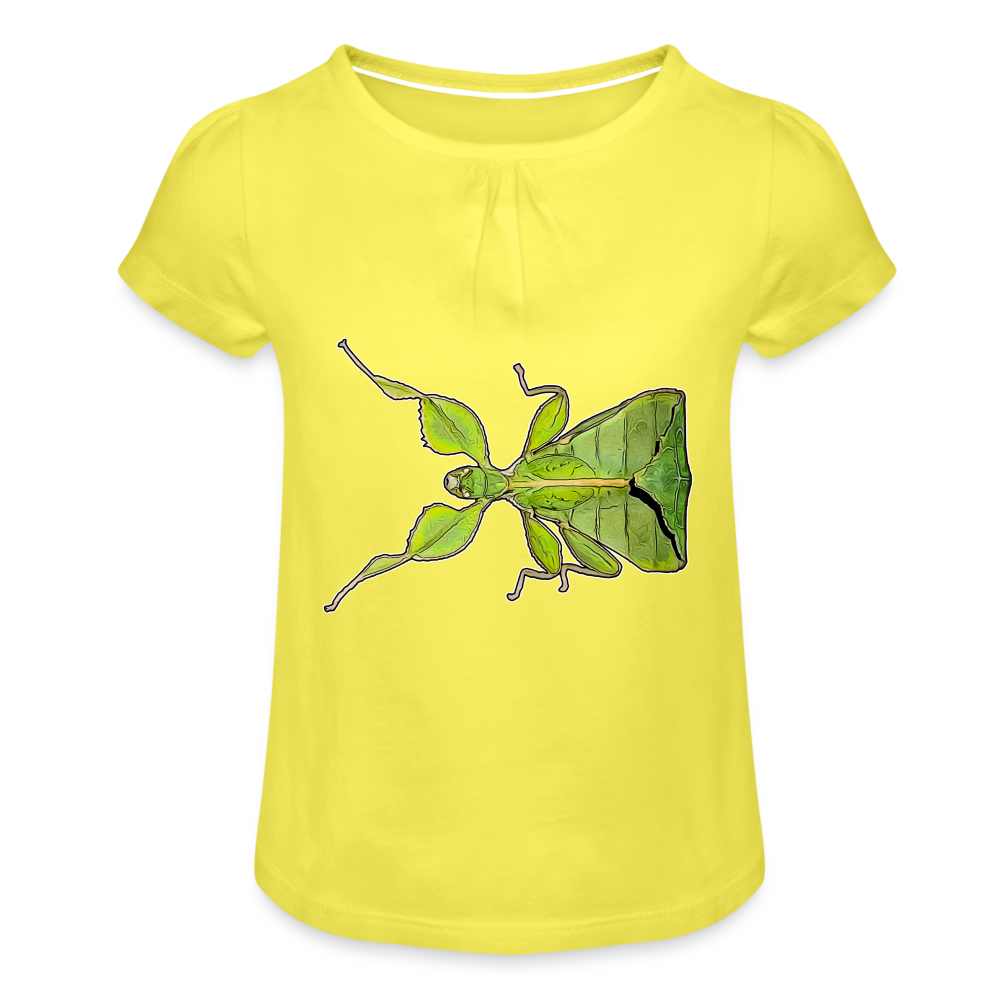 Mädchen-T-Shirt mit Raffungen Phyllium philippinicum female - Gelb