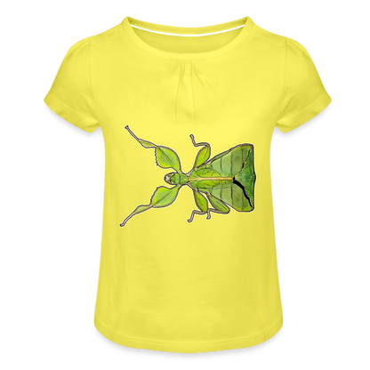 Mädchen-T-Shirt mit Raffungen Phyllium philippinicum female - Gelb