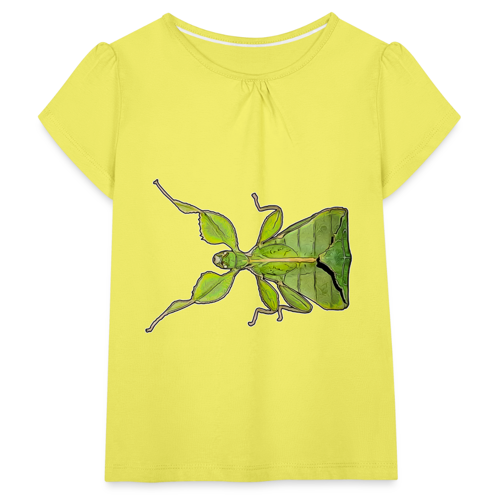 Mädchen-T-Shirt mit Raffungen Phyllium philippinicum female - Gelb