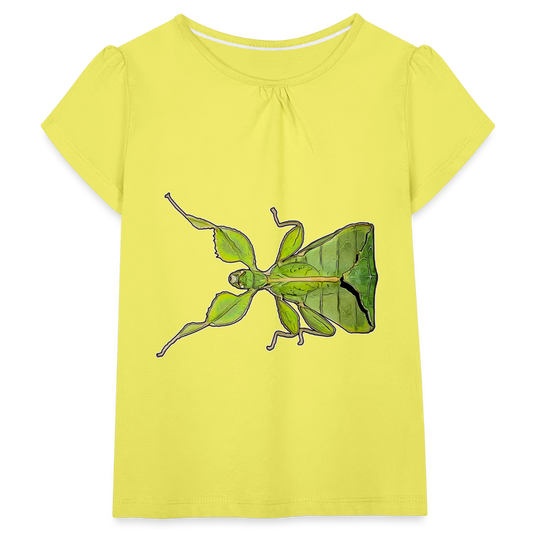Mädchen-T-Shirt mit Raffungen Phyllium philippinicum female - Gelb
