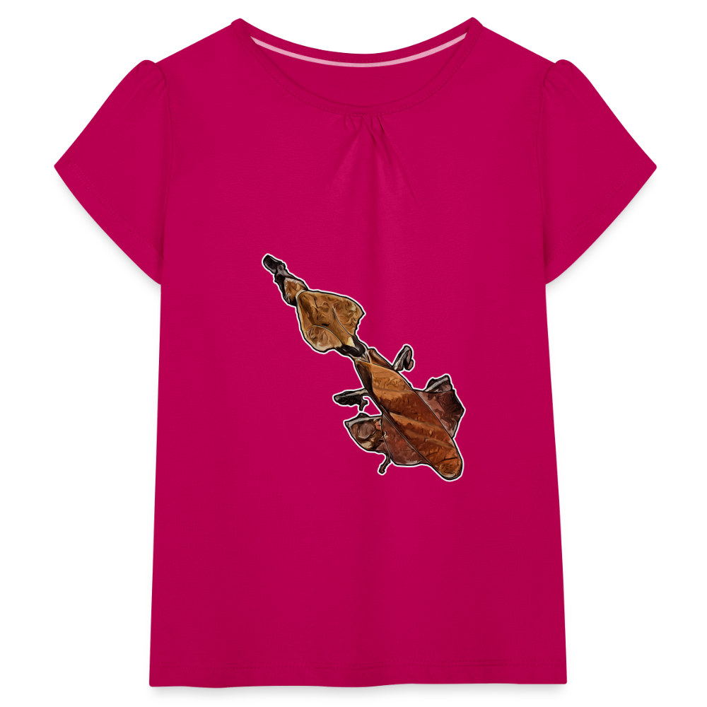 Mädchen-T-Shirt mit Raffungen Phyllocrania paradoxa female - Fuchsia