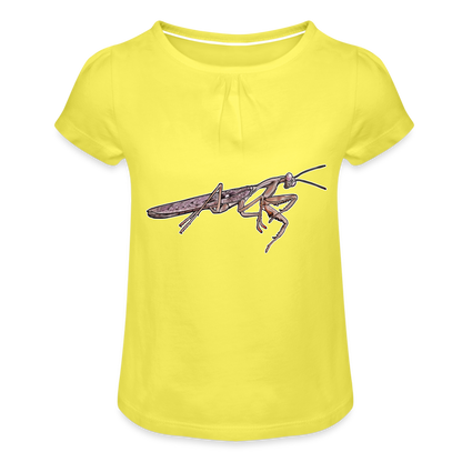 Mädchen-T-Shirt mit Raffungen Rhombodera kirbyi male - Gelb