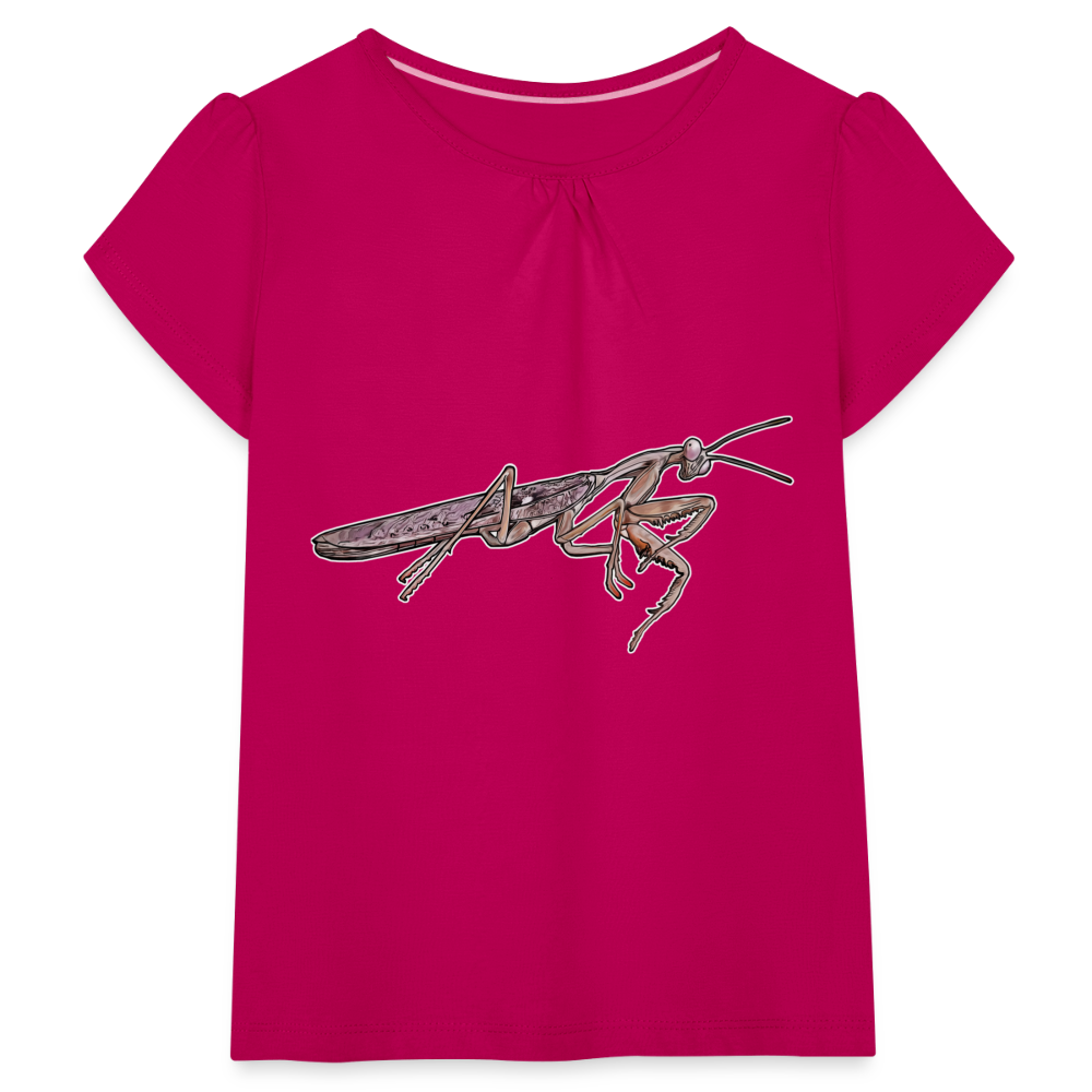 Mädchen-T-Shirt mit Raffungen Rhombodera kirbyi male - Fuchsia