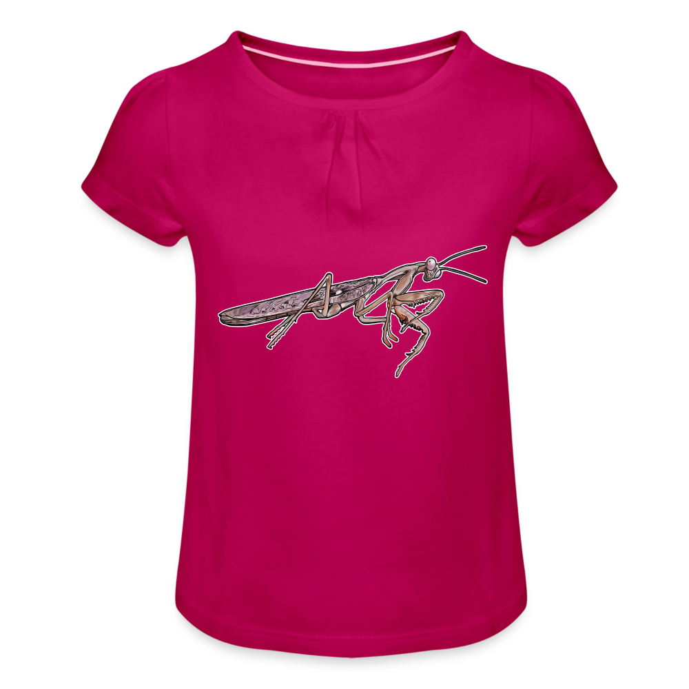 Mädchen-T-Shirt mit Raffungen Rhombodera kirbyi male - Fuchsia