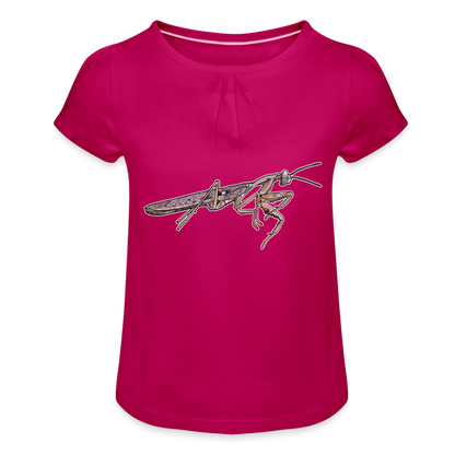 Mädchen-T-Shirt mit Raffungen Rhombodera kirbyi male - Fuchsia