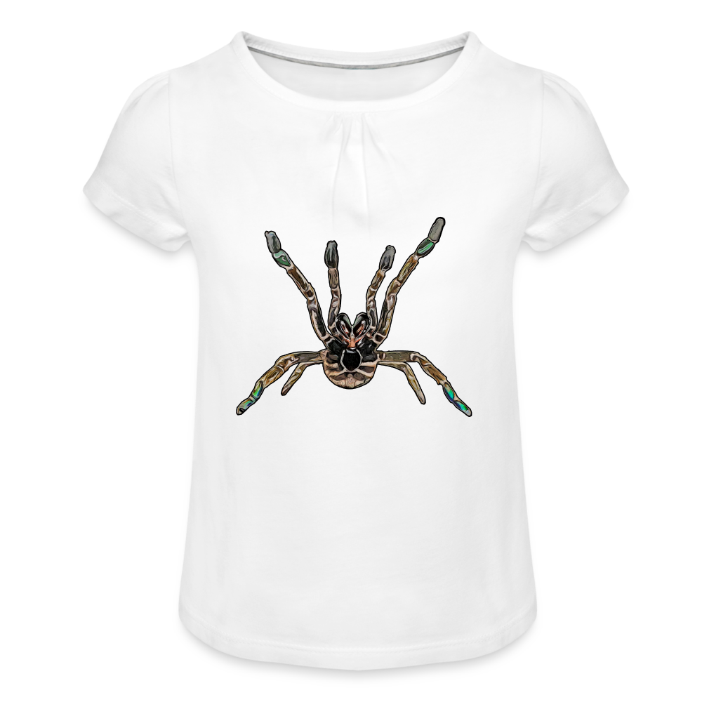 Mädchen-T-Shirt mit Raffungen Pterinochilus murinus tcf - weiß