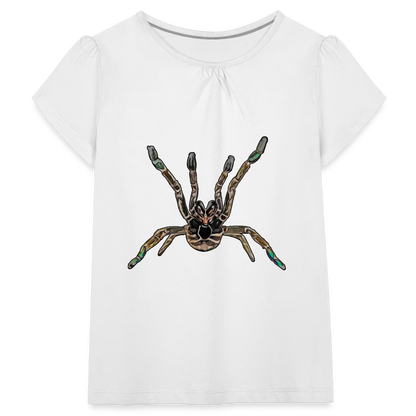 Mädchen-T-Shirt mit Raffungen Pterinochilus murinus tcf - weiß