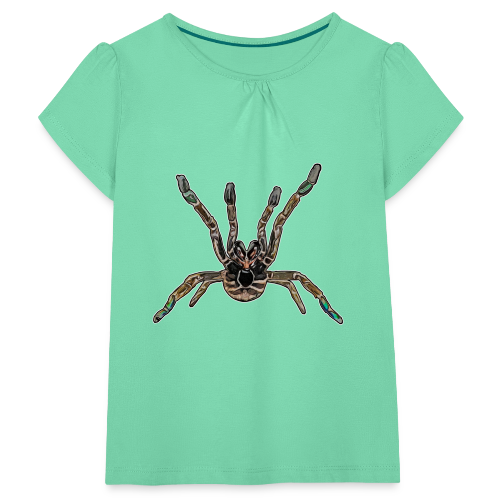 Mädchen-T-Shirt mit Raffungen Pterinochilus murinus tcf - Mintgrün