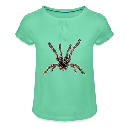 Mädchen-T-Shirt mit Raffungen Pterinochilus murinus tcf - Mintgrün