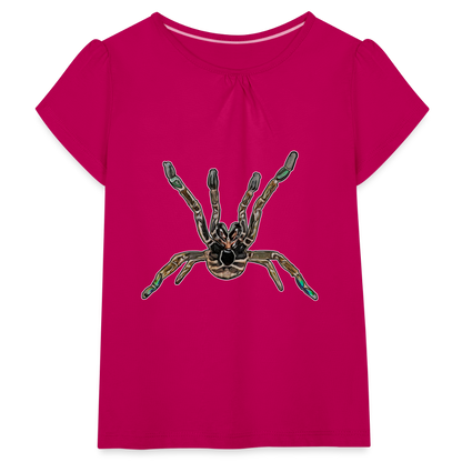 Mädchen-T-Shirt mit Raffungen Pterinochilus murinus tcf - Fuchsia