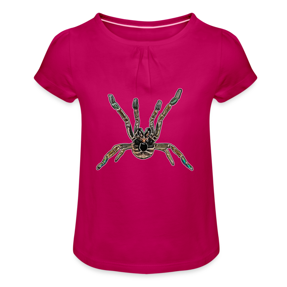 Mädchen-T-Shirt mit Raffungen Pterinochilus murinus tcf - Fuchsia