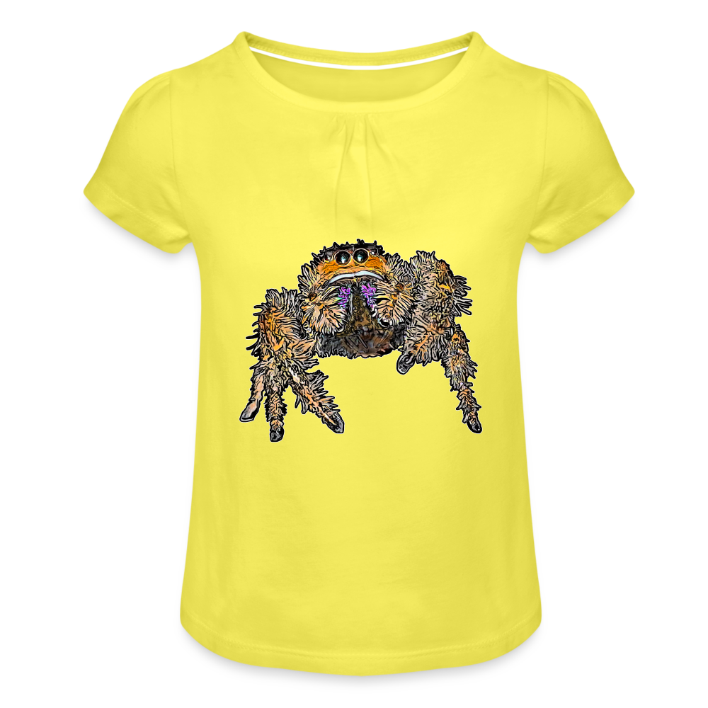 Mädchen-T-Shirt mit Raffungen Phidippus regius Everglades female - Gelb