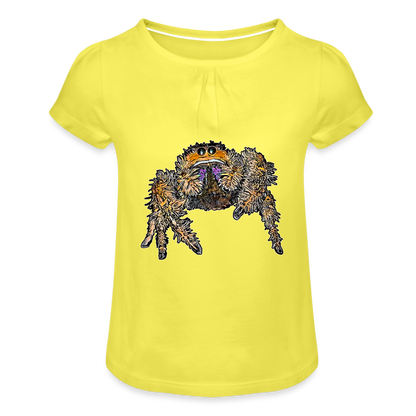 Mädchen-T-Shirt mit Raffungen Phidippus regius Everglades female - Gelb