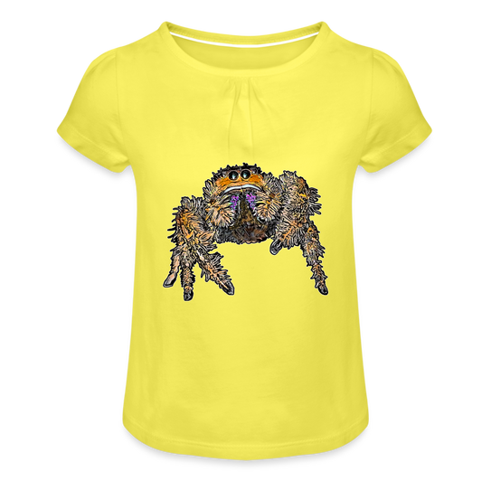 Mädchen-T-Shirt mit Raffungen Phidippus regius Everglades female - Gelb