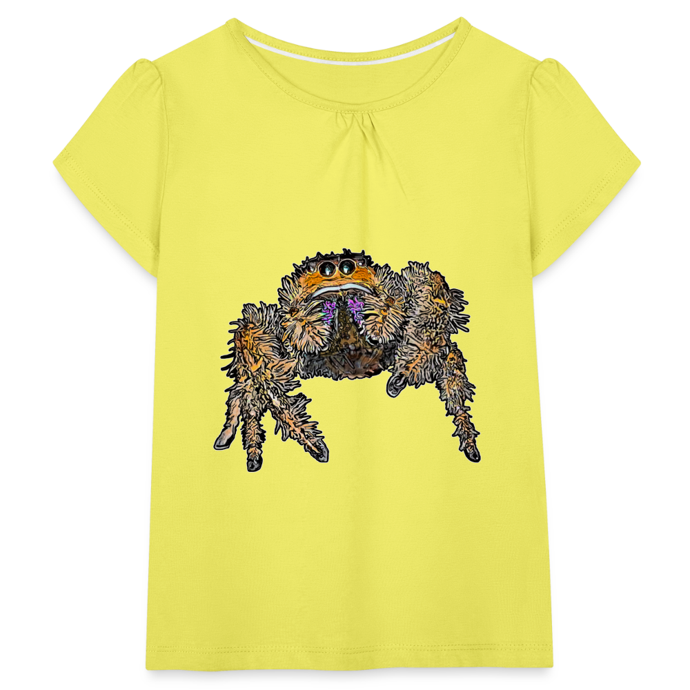 Mädchen-T-Shirt mit Raffungen Phidippus regius Everglades female - Gelb
