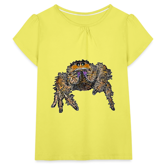 Mädchen-T-Shirt mit Raffungen Phidippus regius Everglades female - Gelb