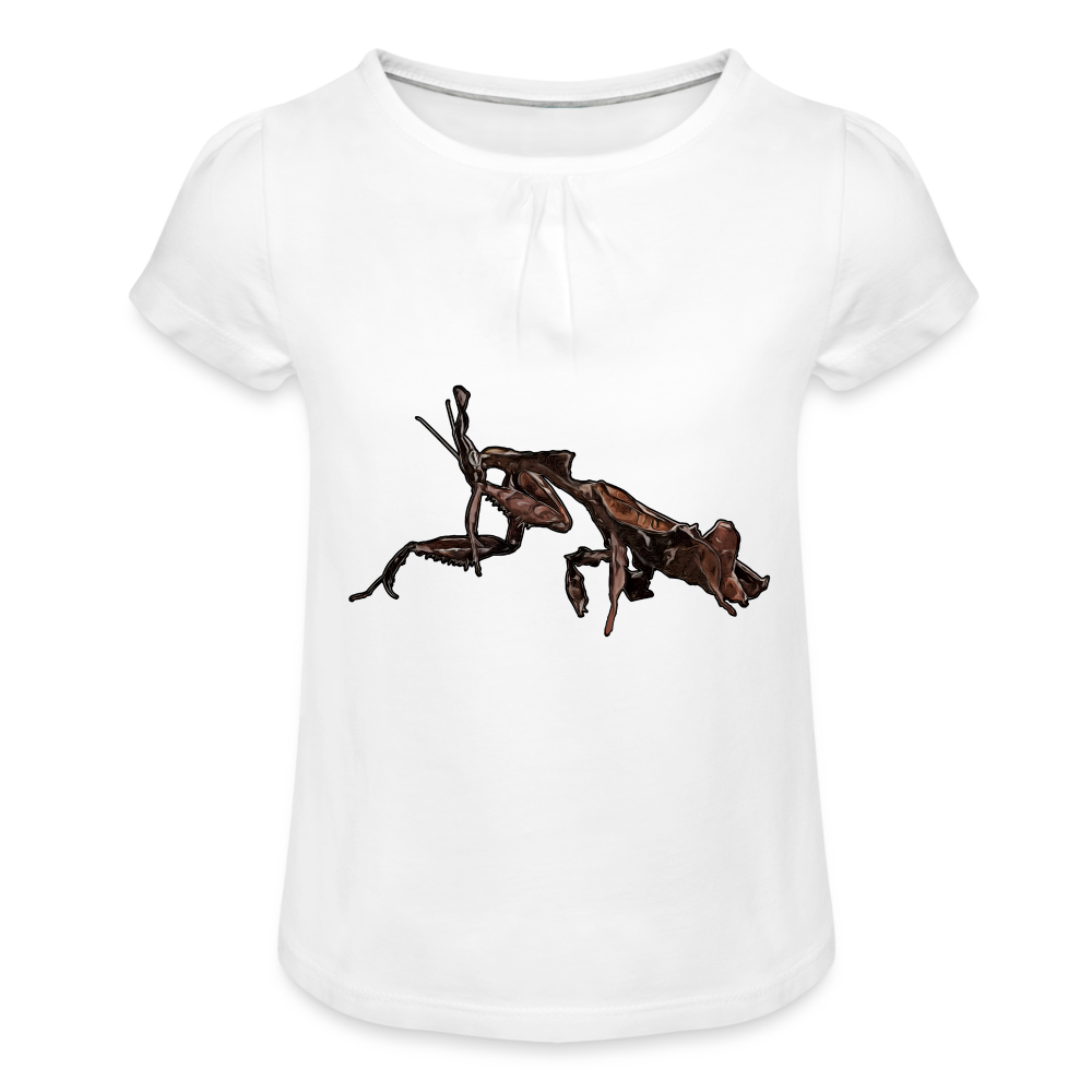 Mädchen-T-Shirt mit Raffungen Phyllocrania paradoxa female 2 - weiß