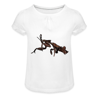 Mädchen-T-Shirt mit Raffungen Phyllocrania paradoxa female 2 - weiß