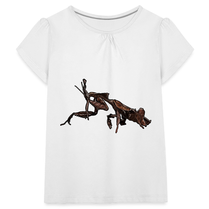 Mädchen-T-Shirt mit Raffungen Phyllocrania paradoxa female 2 - weiß