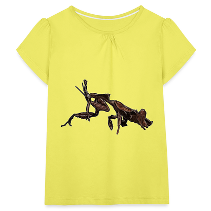 Mädchen-T-Shirt mit Raffungen Phyllocrania paradoxa female 2 - Gelb