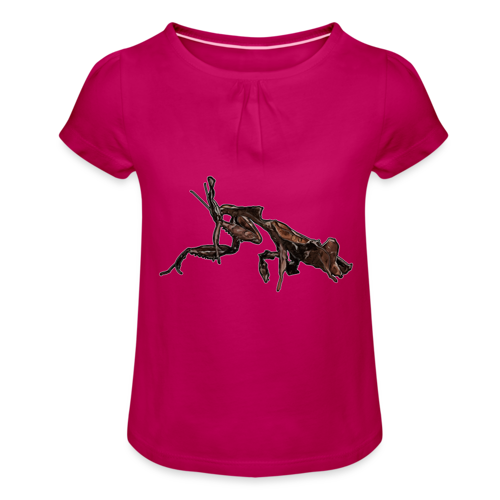 Mädchen-T-Shirt mit Raffungen Phyllocrania paradoxa female 2 - Fuchsia